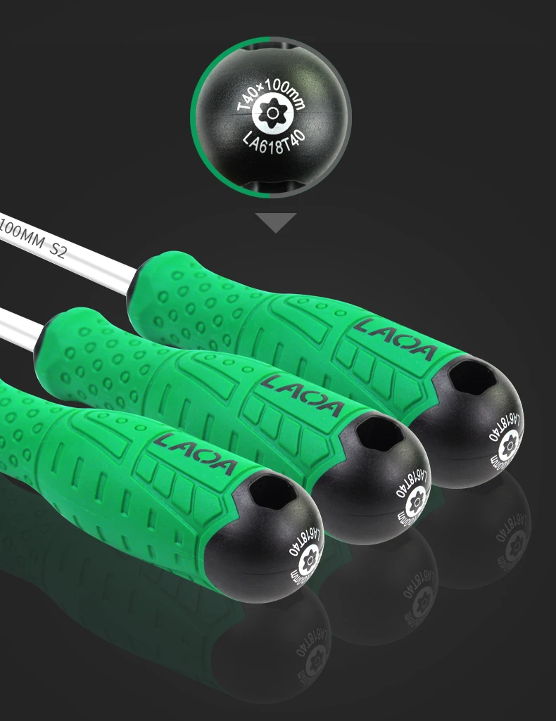 LAOA Torx Screwdriver S2 Alloy Steel Magnetic Screwdriver T8/T10/T15/T20/T25/T30/T40