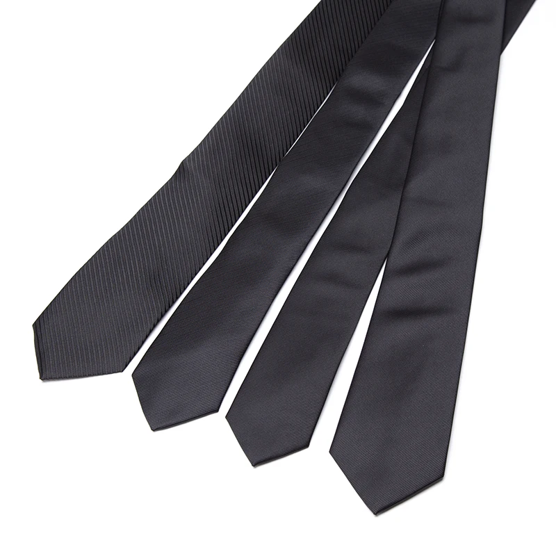 New Mens Tie 8cm 7cm 6cm Classic Black Slim Ties for Men Accessories Neckties Wedding Party Formal Dress Casual Solid Gifts Tie