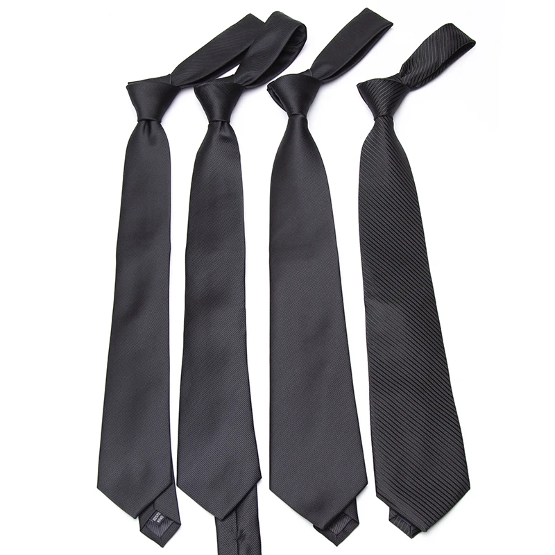 New Mens Tie 8cm 7cm 6cm Classic Black Slim Ties for Men Accessories Neckties Wedding Party Formal Dress Casual Solid Gifts Tie