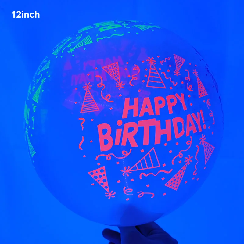 4.4meter Neon Paper Birthday Pennant Banner Hanging Decors for Birthday Glow Party Wedding Decorations Black Light Reactive UV