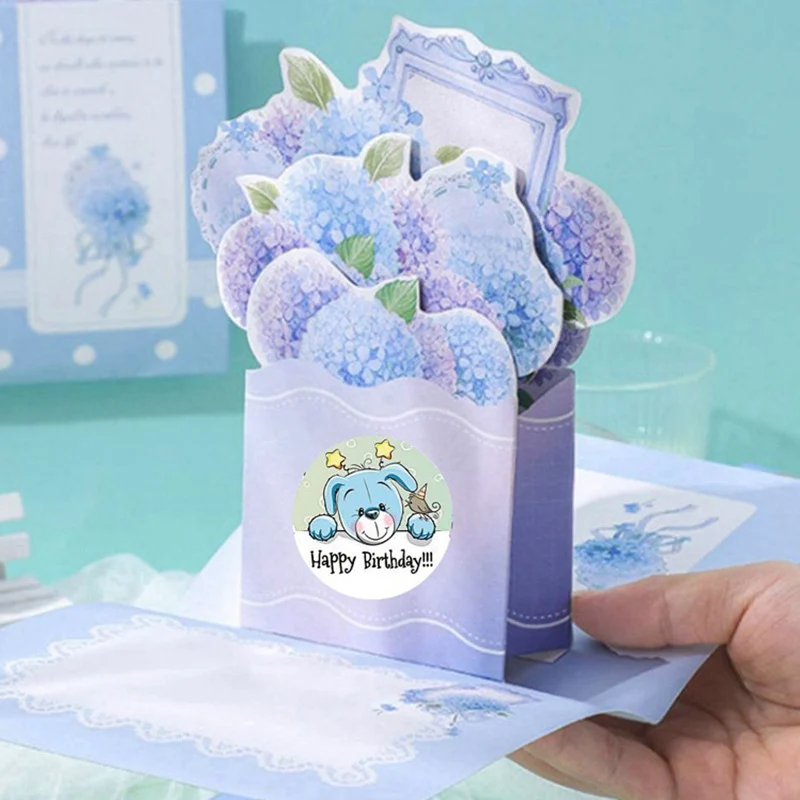 100-500pcs 1inch Cute Happy Birthday Stickers Gift Packaging Sealing Label Scrapbooking Stickers DIY Party Decoration Kids Toys