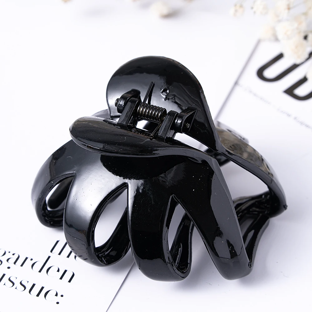 Black Plastic Butterfly Hair Clip Crab Ponytail Hair Claws Women Barrettes Solid Color Fashion Hair Hair Accessories Headwear