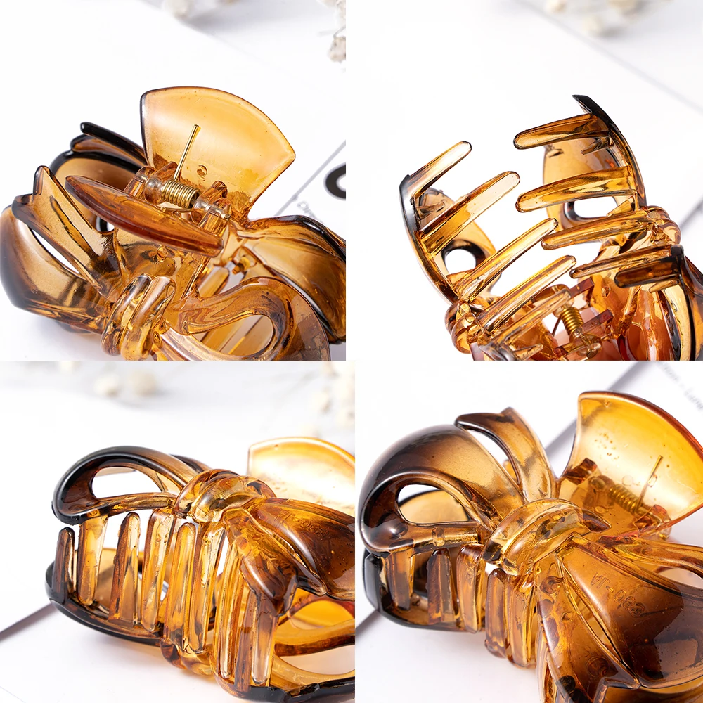 Black Plastic Butterfly Hair Clip Crab Ponytail Hair Claws Women Barrettes Solid Color Fashion Hair Hair Accessories Headwear