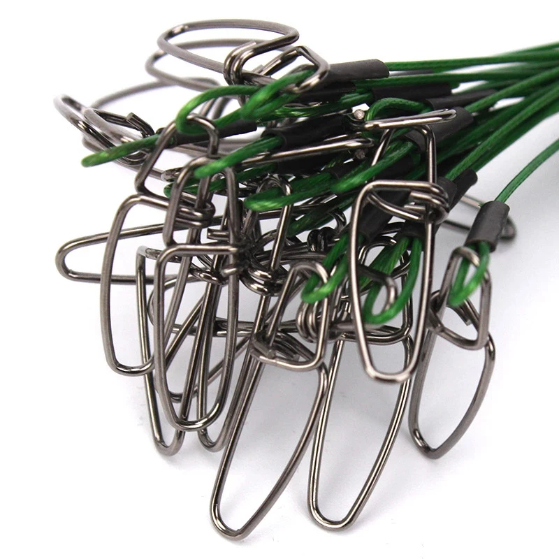 30Pcs Dia 1.0mm Sea Fishing Leader Line 125LB 50cm Stainless Steel High Strength Wire Line with Swivels and Snaps Fishing Tools