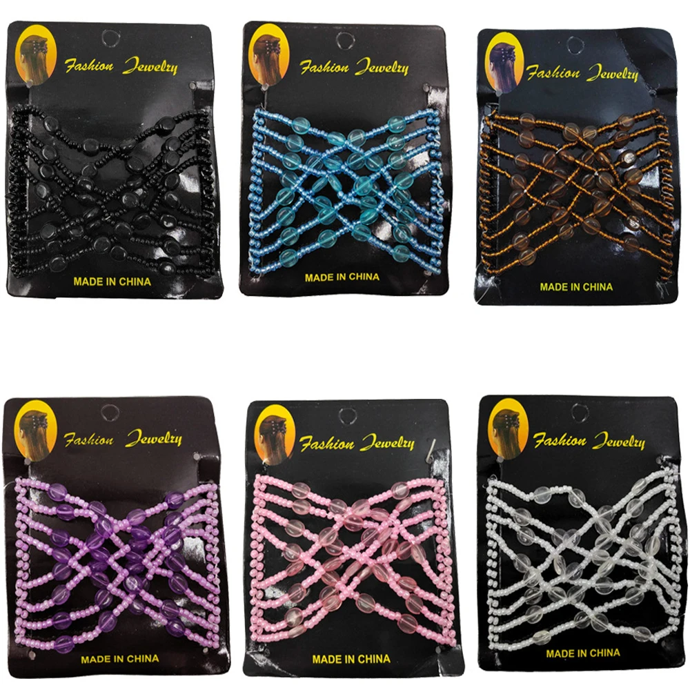 Magic Hair Comb DIY Retro Metal woman Hair Accessories Pearl Elastic Beaded Claw Hairpin Hairstyle Ponytail Hair Headwear Tool