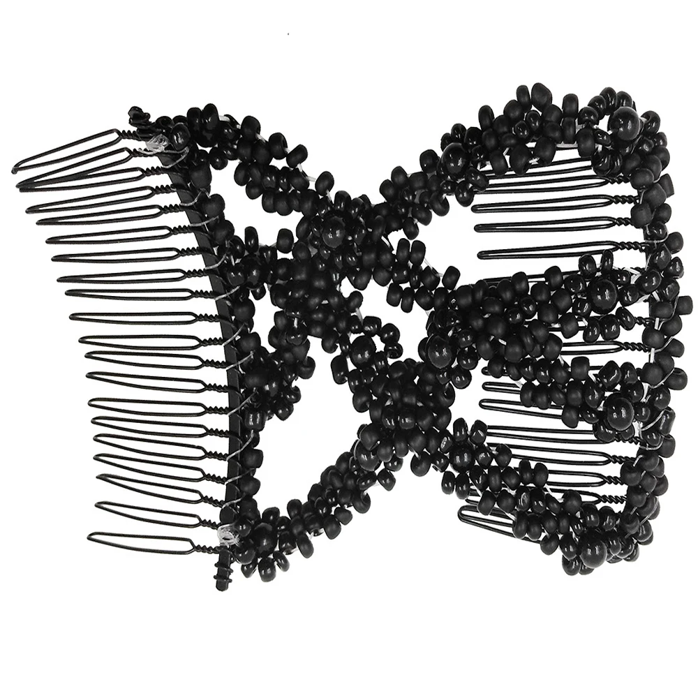 Magic Hair Comb DIY Retro Metal woman Hair Accessories Pearl Elastic Beaded Claw Hairpin Hairstyle Ponytail Hair Headwear Tool