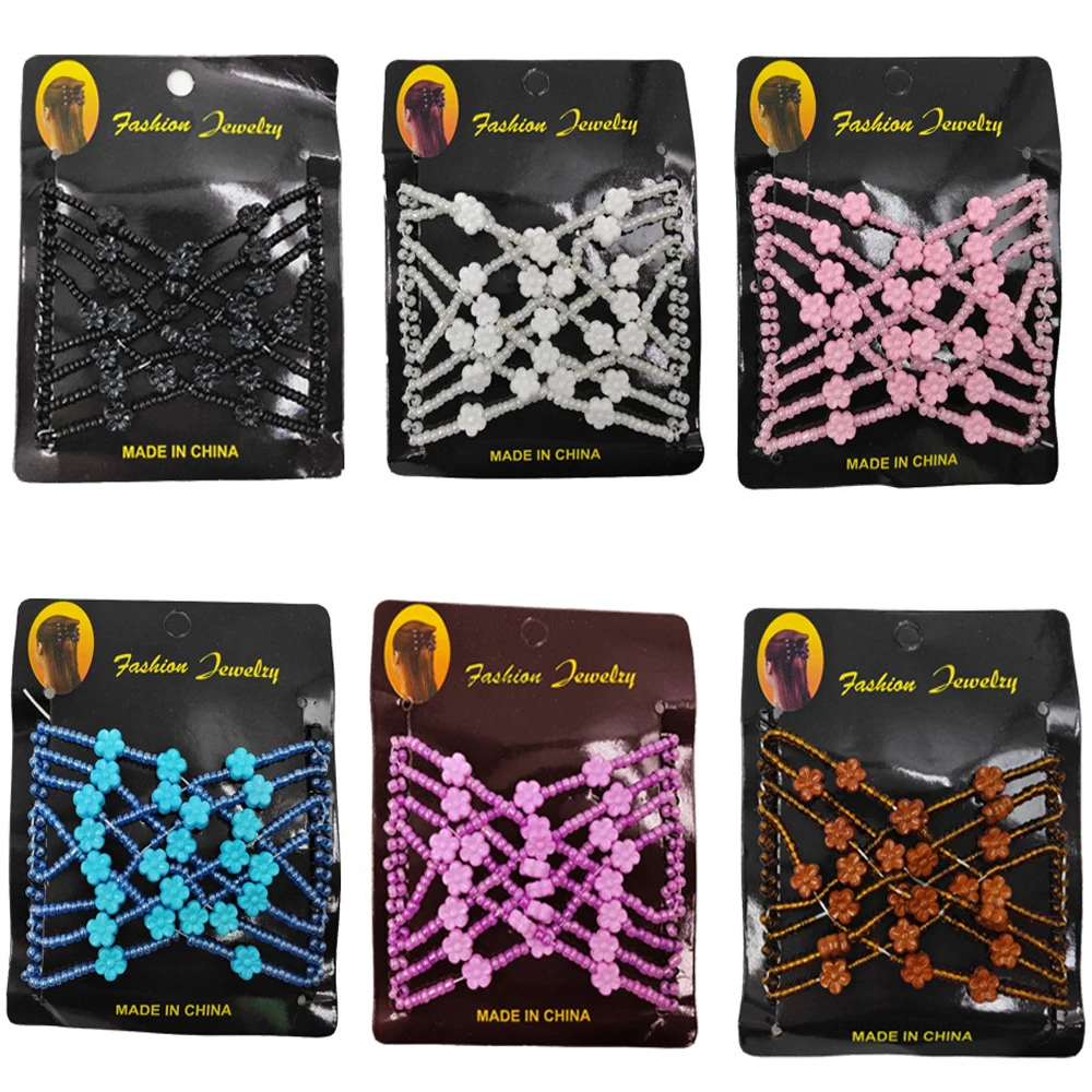 Magic Hair Comb DIY Retro Metal woman Hair Accessories Pearl Elastic Beaded Claw Hairpin Hairstyle Ponytail Hair Headwear Tool
