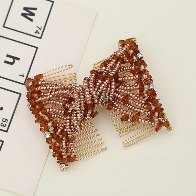 Magic Hair Comb DIY Retro Metal woman Hair Accessories Pearl Elastic Beaded Claw Hairpin Hairstyle Ponytail Hair Headwear Tool