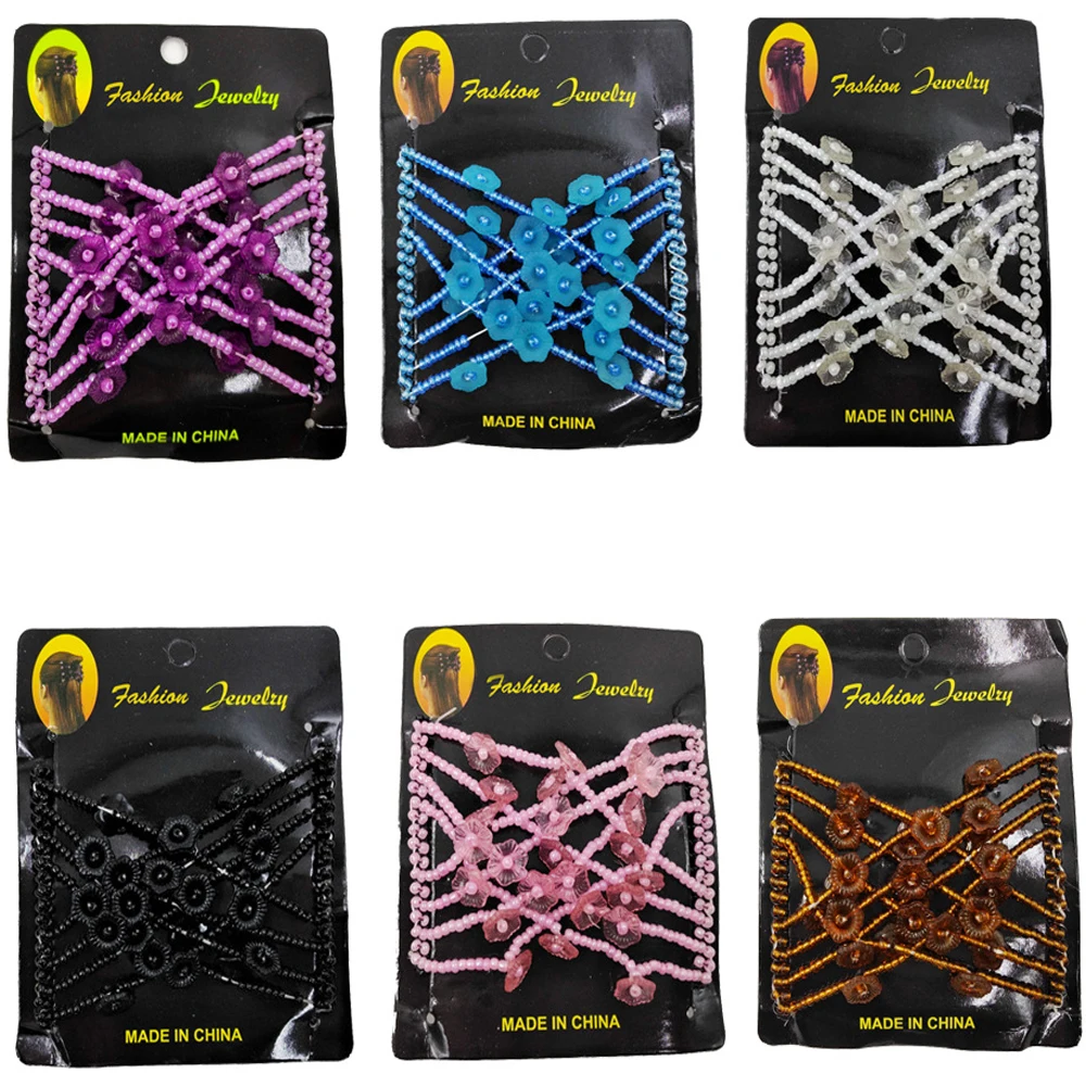 Magic Hair Comb DIY Retro Metal woman Hair Accessories Pearl Elastic Beaded Claw Hairpin Hairstyle Ponytail Hair Headwear Tool