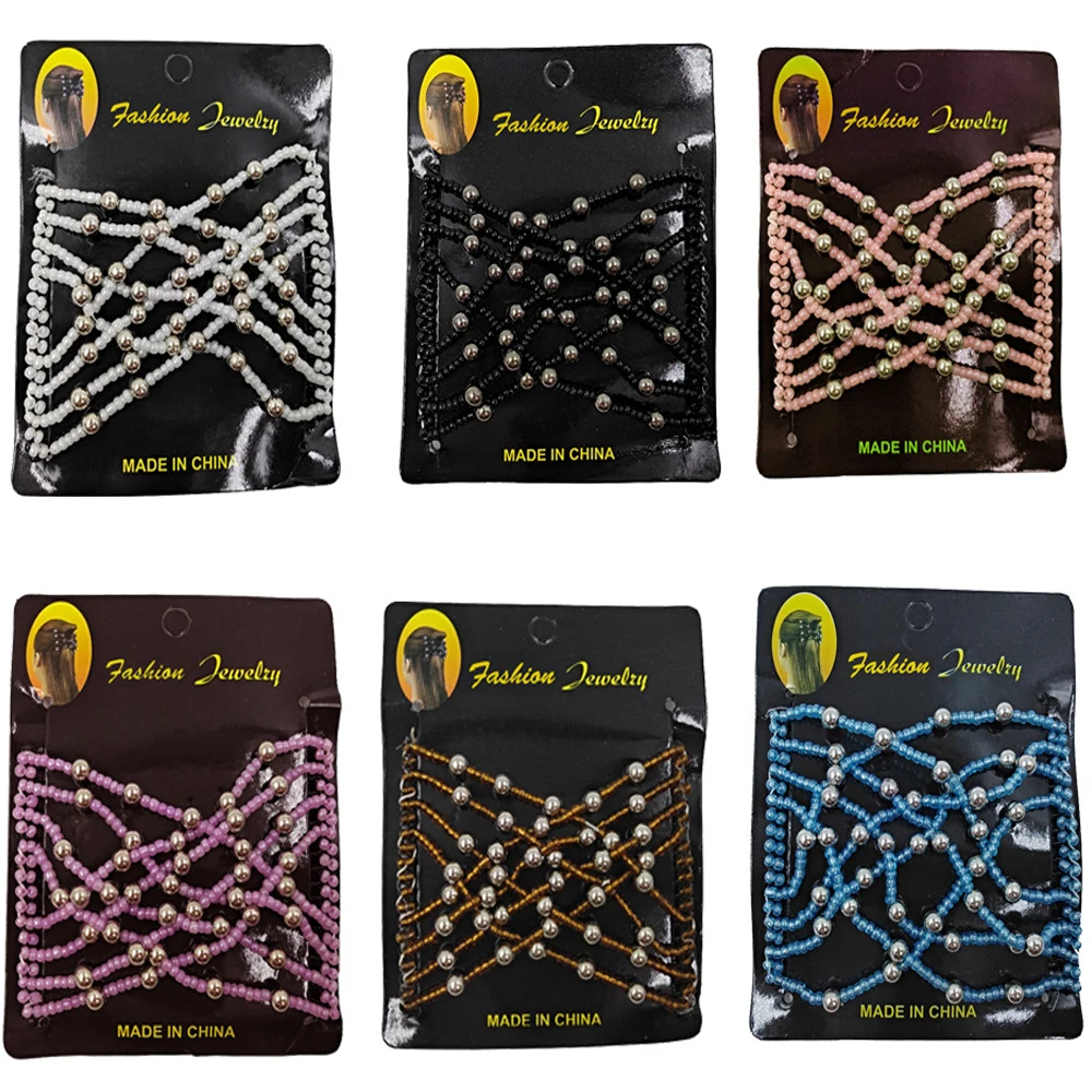 Magic Hair Comb DIY Retro Metal woman Hair Accessories Pearl Elastic Beaded Claw Hairpin Hairstyle Ponytail Hair Headwear Tool