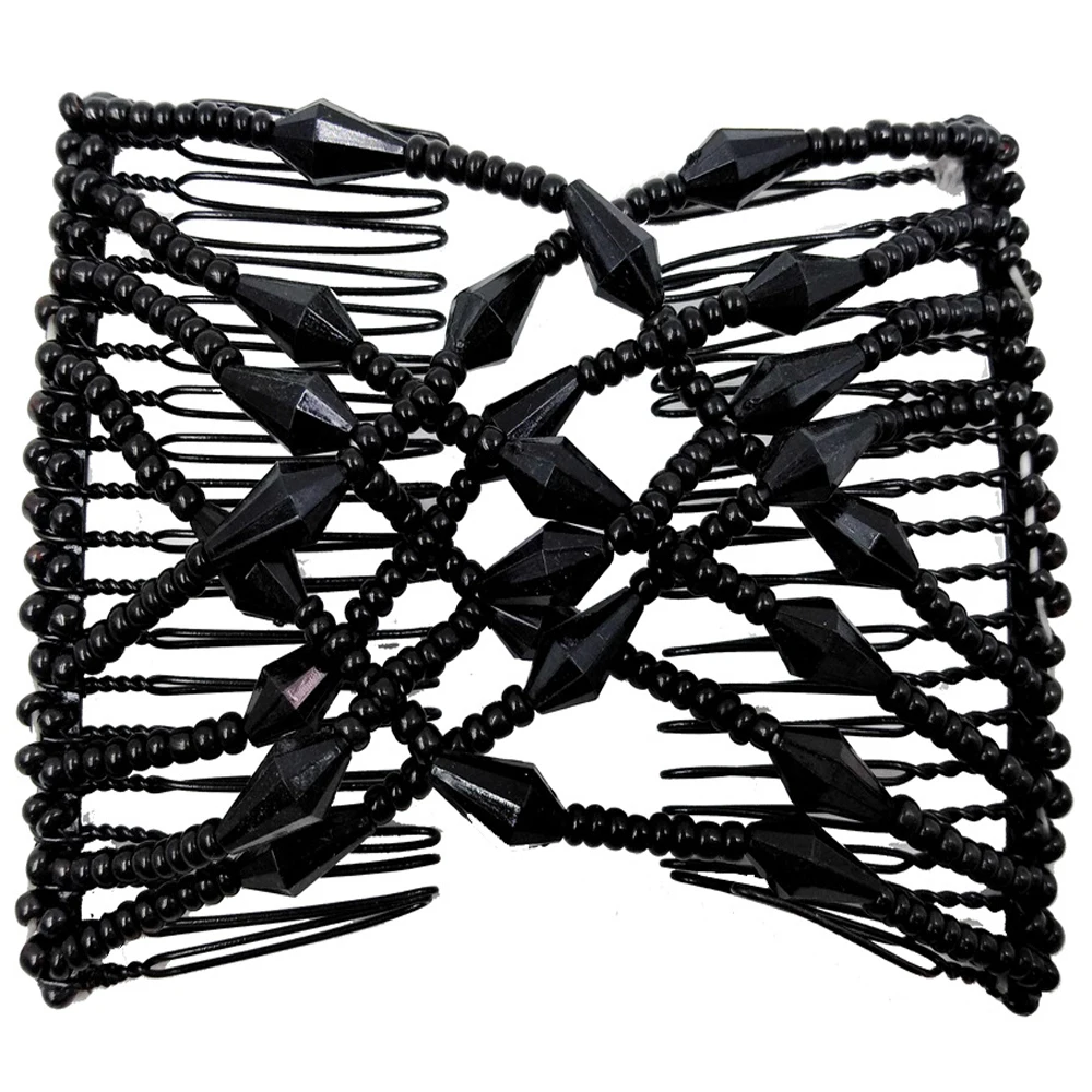 Magic Hair Comb DIY Retro Metal woman Hair Accessories Pearl Elastic Beaded Claw Hairpin Hairstyle Ponytail Hair Headwear Tool
