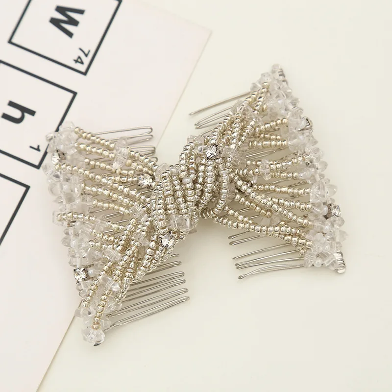 Magic Hair Comb DIY Retro Metal woman Hair Accessories Pearl Elastic Beaded Claw Hairpin Hairstyle Ponytail Hair Headwear Tool