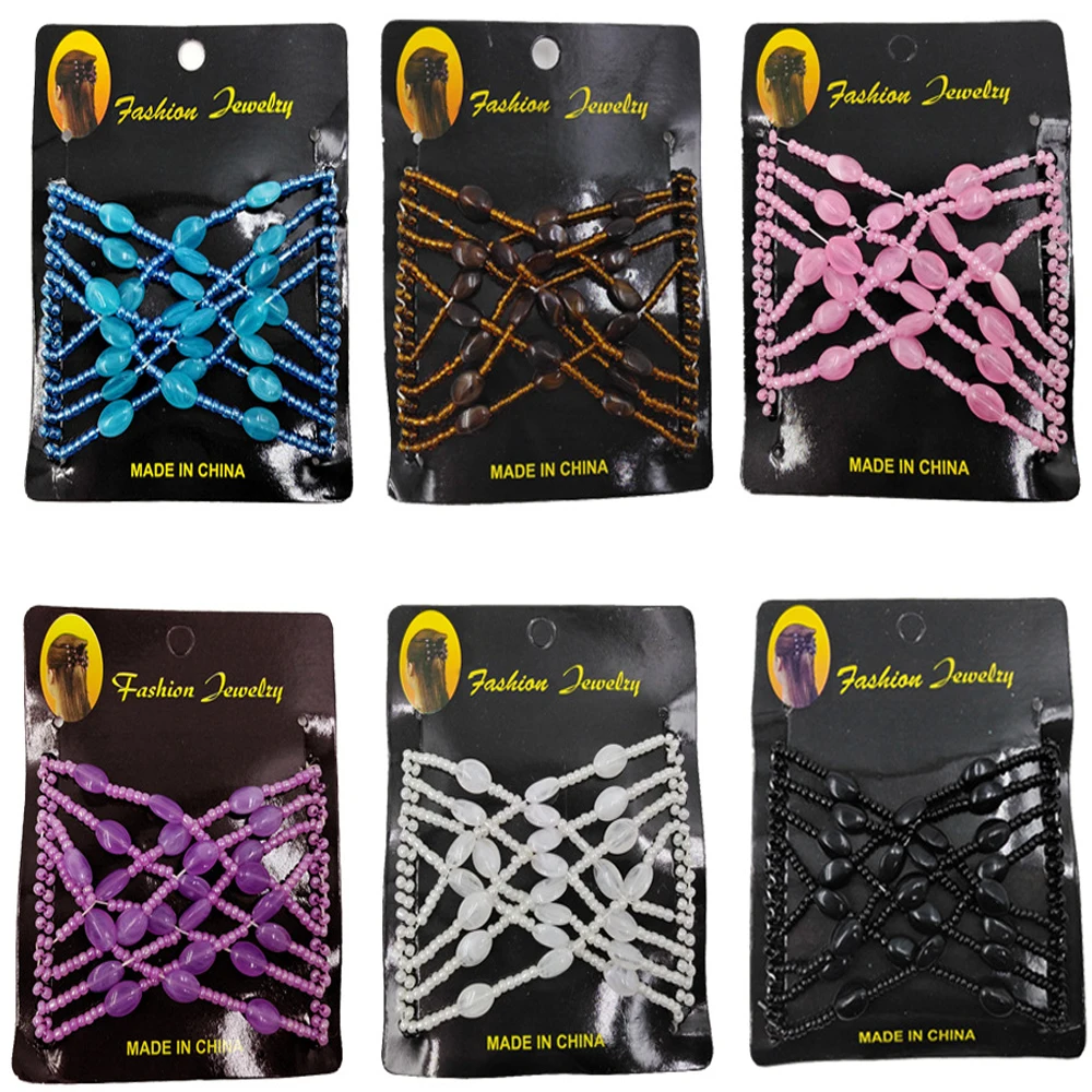 Magic Hair Comb DIY Retro Metal woman Hair Accessories Pearl Elastic Beaded Claw Hairpin Hairstyle Ponytail Hair Headwear Tool