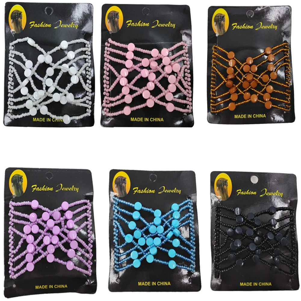 Magic Hair Comb DIY Retro Metal woman Hair Accessories Pearl Elastic Beaded Claw Hairpin Hairstyle Ponytail Hair Headwear Tool