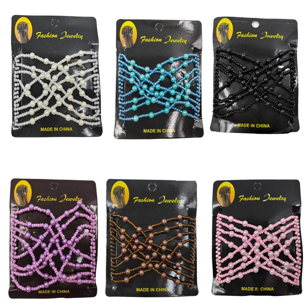 Magic Hair Comb DIY Retro Metal woman Hair Accessories Pearl Elastic Beaded Claw Hairpin Hairstyle Ponytail Hair Headwear Tool