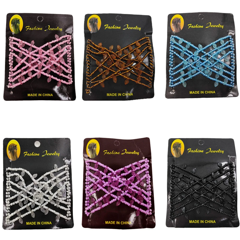 Magic Hair Comb DIY Retro Metal woman Hair Accessories Pearl Elastic Beaded Claw Hairpin Hairstyle Ponytail Hair Headwear Tool