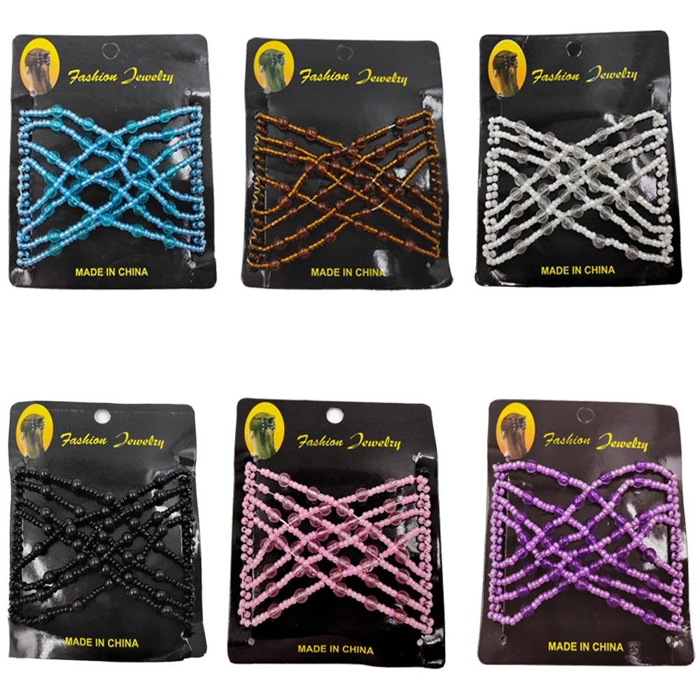 Magic Hair Comb DIY Retro Metal woman Hair Accessories Pearl Elastic Beaded Claw Hairpin Hairstyle Ponytail Hair Headwear Tool