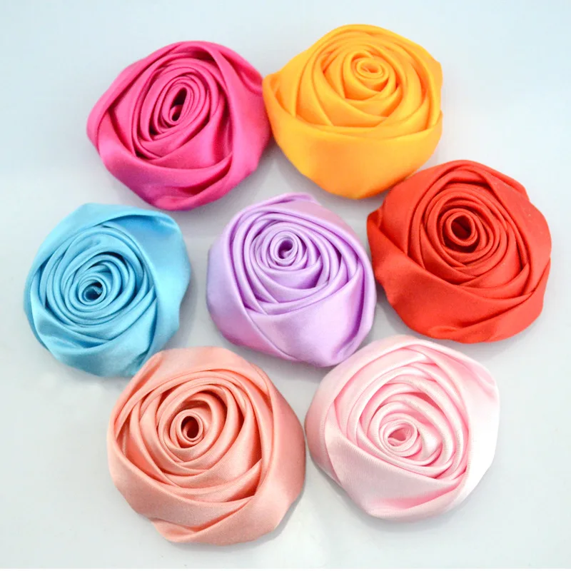 4PCS/lot 5.5cm Satin Fabric Handmade Three-Dimensional Simulation Rose Bud Wholesale DIY Jewelry Shoes And Hat Accessories