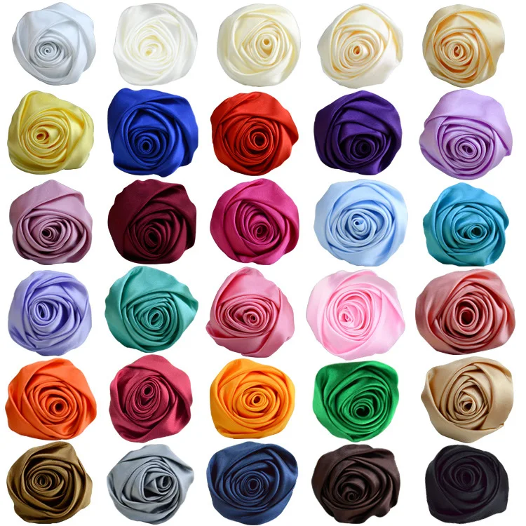4PCS/lot 5.5cm Satin Fabric Handmade Three-Dimensional Simulation Rose Bud Wholesale DIY Jewelry Shoes And Hat Accessories