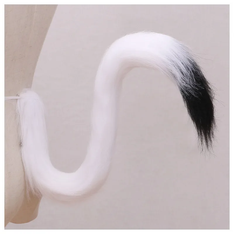 Long Cat Tail Cosplay Adult Kids Anime 75cm Plush Cat Wolf Cosplay Props Animal Ears Bandana Long Tail Halloween Lolita Costume