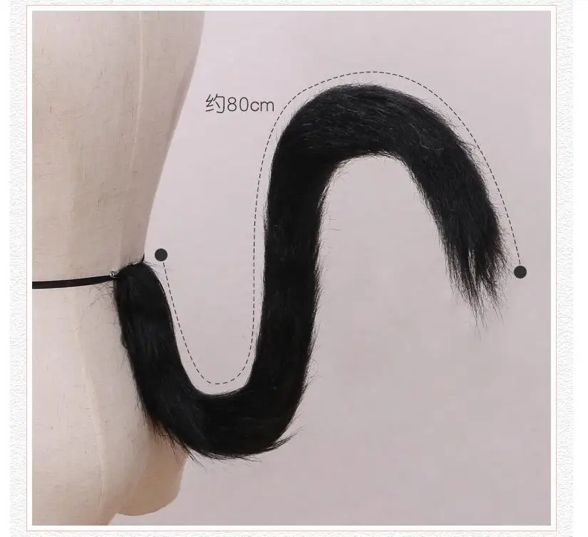 Long Cat Tail Cosplay Adult Kids Anime 75cm Plush Cat Wolf Cosplay Props Animal Ears Bandana Long Tail Halloween Lolita Costume