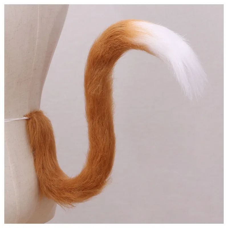 Long Cat Tail Cosplay Adult Kids Anime 75cm Plush Cat Wolf Cosplay Props Animal Ears Bandana Long Tail Halloween Lolita Costume