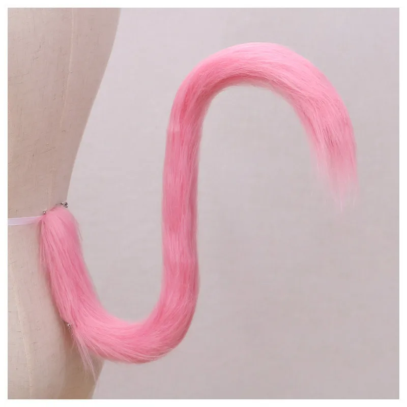 Long Cat Tail Cosplay Adult Kids Anime 75cm Plush Cat Wolf Cosplay Props Animal Ears Bandana Long Tail Halloween Lolita Costume