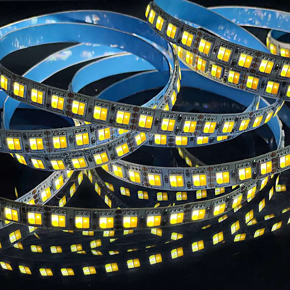 DC12V/24V Dual Color 5050 60/120leds/m White light Warm White CCT Color Temperature Dimmable Decorative 3-Color LED Light Strip