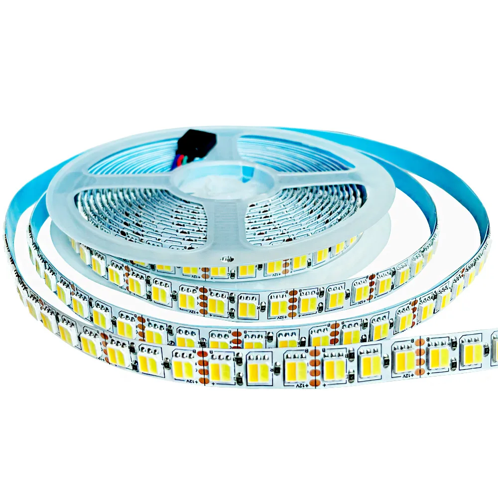 DC12V/24V Dual Color 5050 60/120leds/m White light Warm White CCT Color Temperature Dimmable Decorative 3-Color LED Light Strip