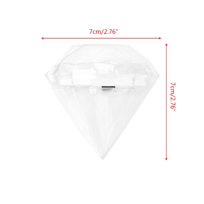Wedding Party Home Clear Diamond Shape Transparent Plastic Candy Box Favor Decor
