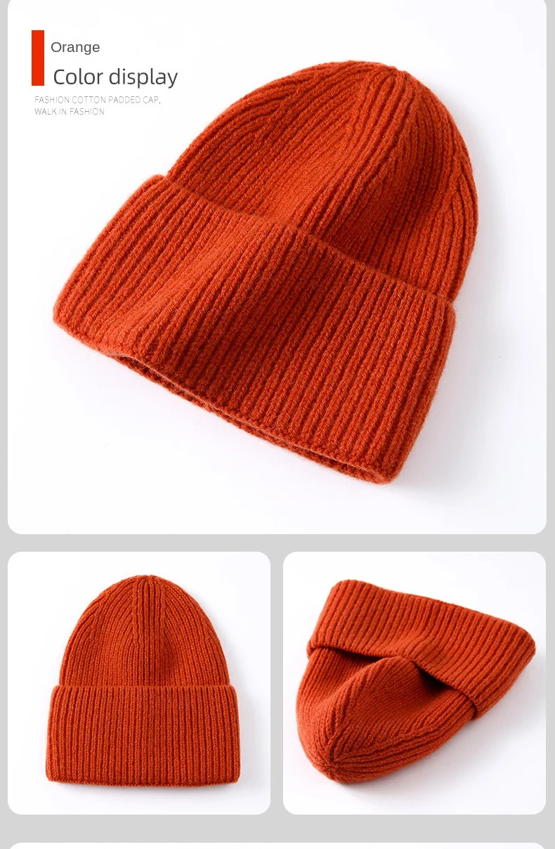 100% Merino Wool New Beanie Winter Women Men Boys Girls Crochet Skullies Hat Solid Color Autumn Knitted Beanies Caps FreeShip