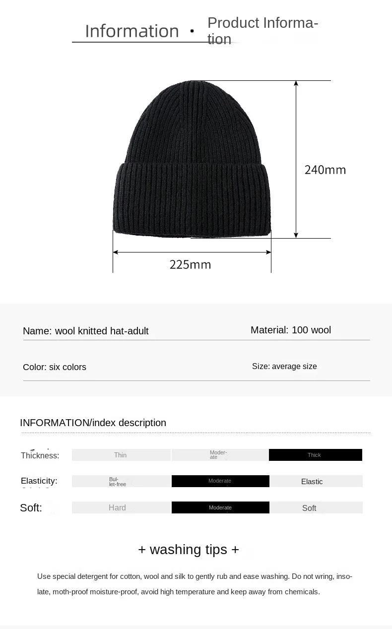 100% Merino Wool New Beanie Winter Women Men Boys Girls Crochet Skullies Hat Solid Color Autumn Knitted Beanies Caps FreeShip