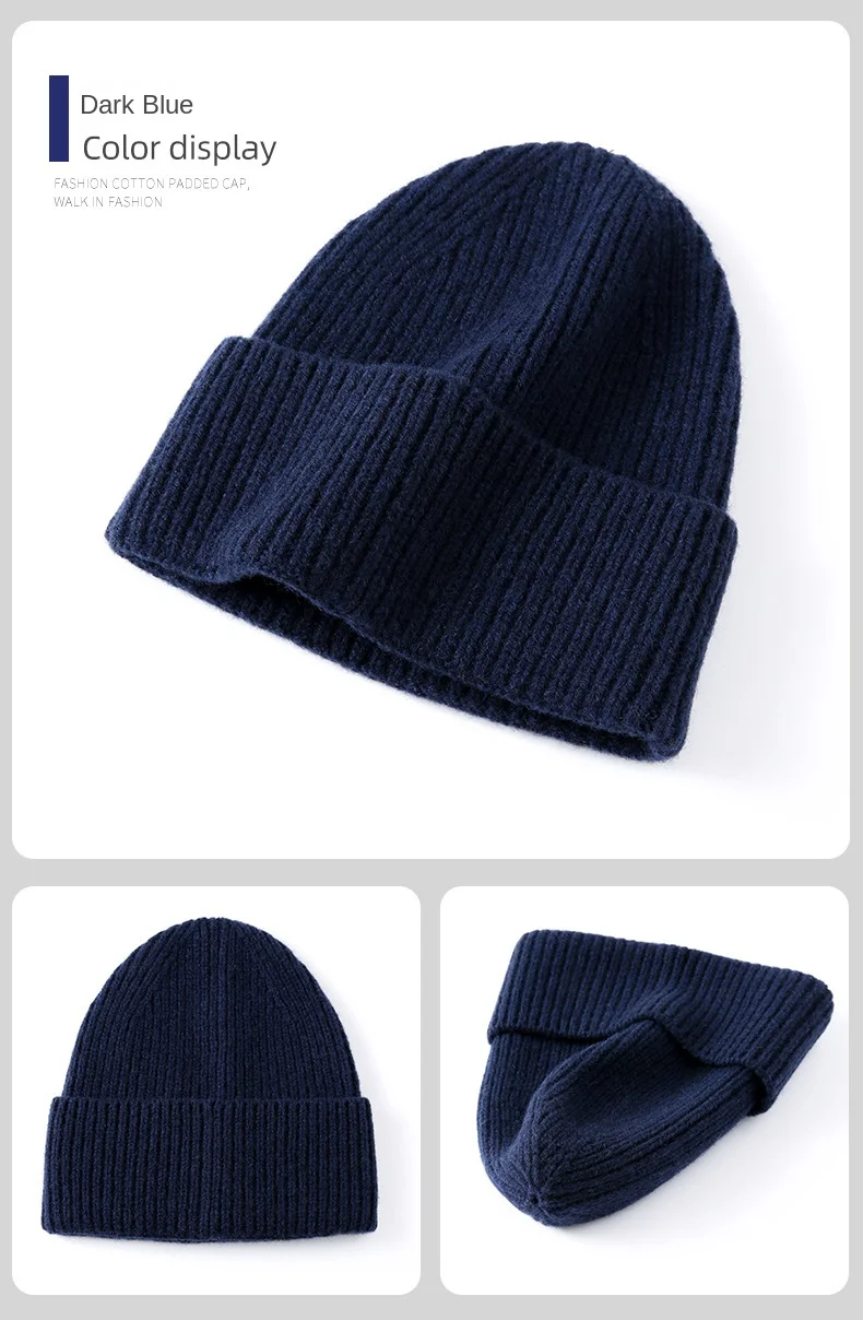 100% Merino Wool New Beanie Winter Women Men Boys Girls Crochet Skullies Hat Solid Color Autumn Knitted Beanies Caps FreeShip