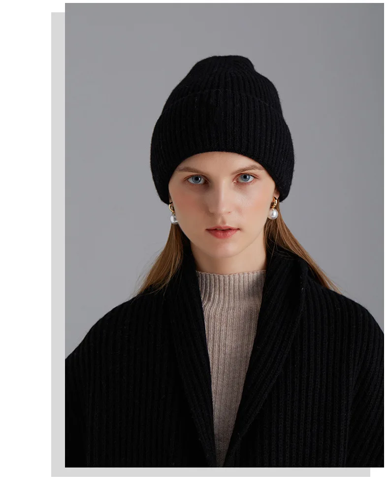 100% Merino Wool New Beanie Winter Women Men Boys Girls Crochet Skullies Hat Solid Color Autumn Knitted Beanies Caps FreeShip