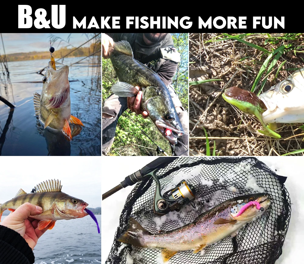 B&U 70mm Soft Fishing Lures Craws Shrimp UV Light Soft Plastic Bait Wobblers Bass Lures Saltwater Sea Fishing Silicone Baits