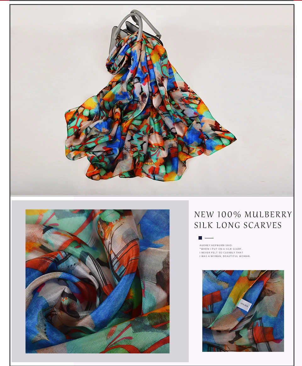 BYSIFA| White 100% Mulberry Silk Scarf Shawl Women New Floral Design Summer Long Beach Shawl Luxury Ladies Neck Scarves Hijabs