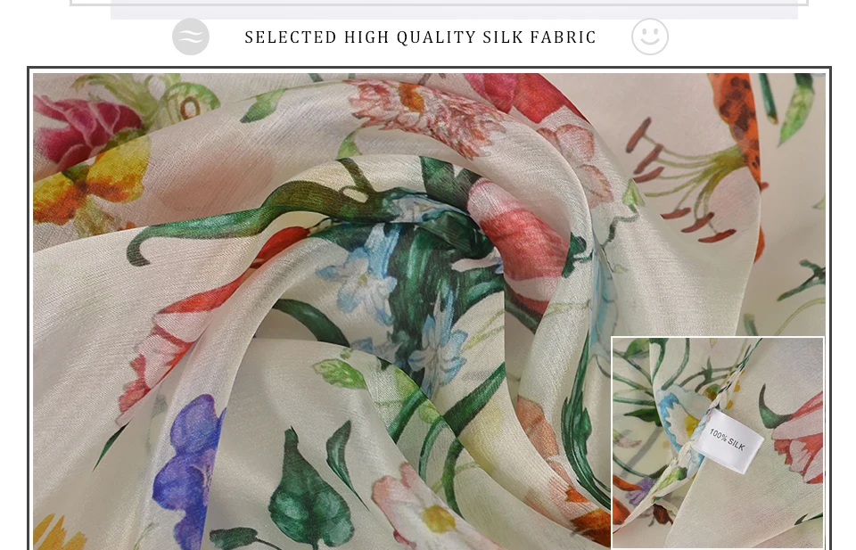 BYSIFA| White 100% Mulberry Silk Scarf Shawl Women New Floral Design Summer Long Beach Shawl Luxury Ladies Neck Scarves Hijabs