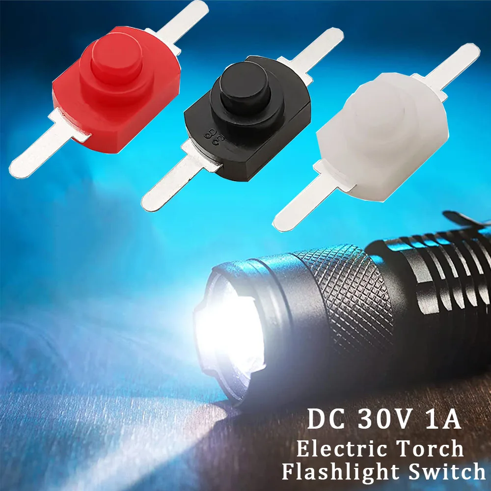 5-50Pcs DC 30V 1A 1208YD Mini Push Button Switch Electric Torch Flashlight Self Lock Switch Latching On Off Switch Micro Switch