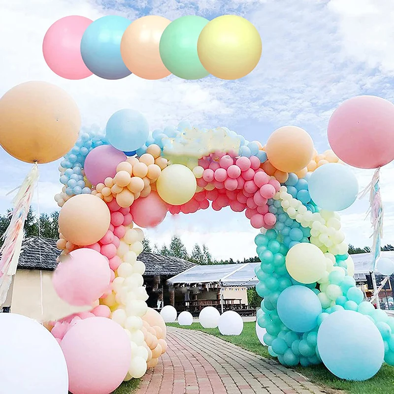 36/18/12/10/5inch Macaron Birthday Balloons Mini Large Candy Pastel Globos for Birthday Party Wedding Baby Shower Decorations