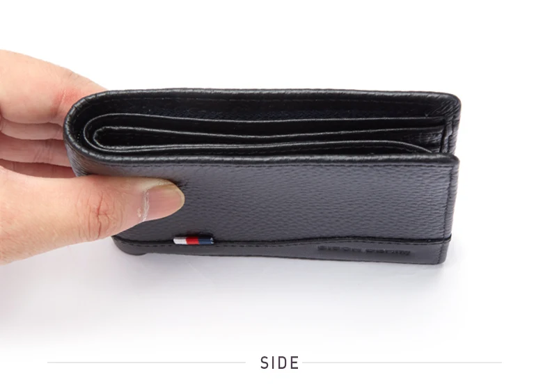 BISONDENIM Genuine Leather Men Wallets Coin Pocket Card Holder Male Purse Fashion Wallets High Quality Gift for Husband Father
