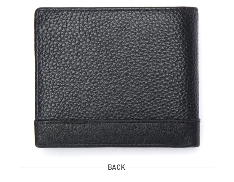 BISONDENIM Genuine Leather Men Wallets Coin Pocket Card Holder Male Purse Fashion Wallets High Quality Gift for Husband Father