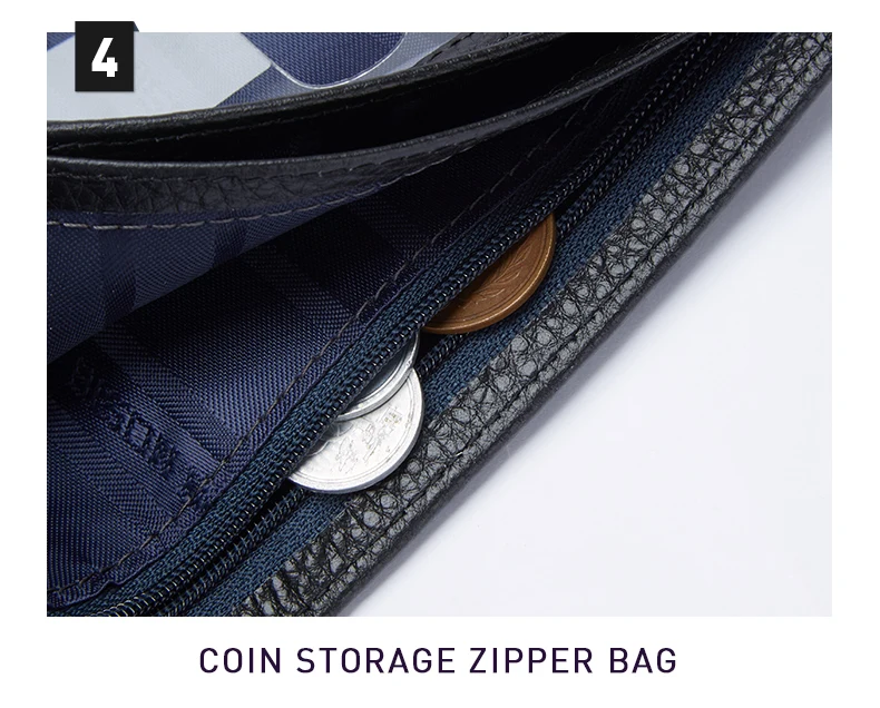 BISONDENIM Genuine Leather Men Wallets Coin Pocket Card Holder Male Purse Fashion Wallets High Quality Gift for Husband Father