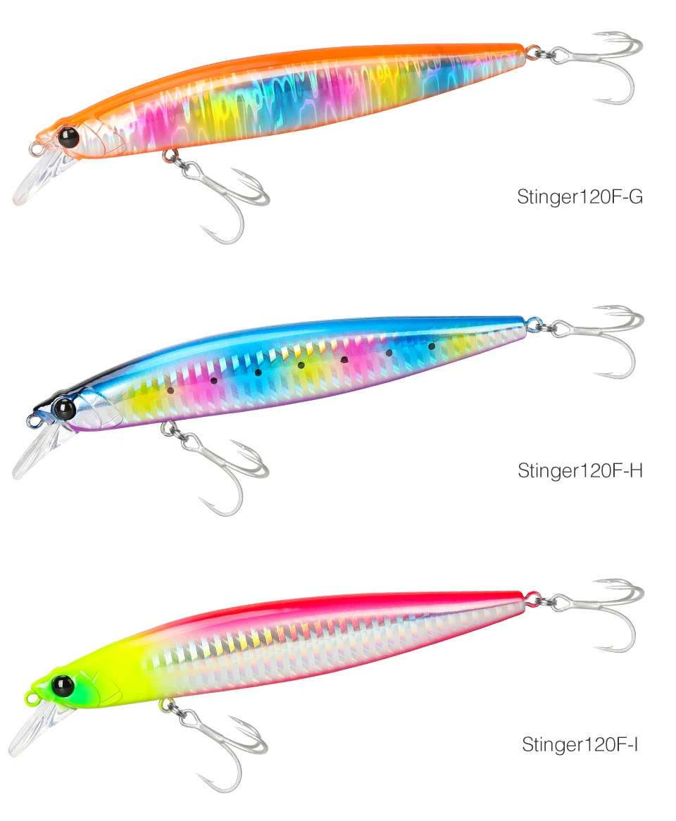 TSURINOYA Hot Sale Floating Minnow Fishing Lure STINGER 120F 120mm 19g Ultra-long Casting Saltwater Hard Baits