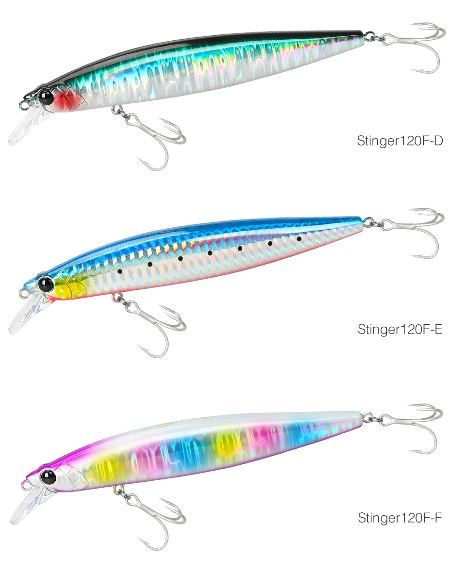TSURINOYA Hot Sale Floating Minnow Fishing Lure STINGER 120F 120mm 19g Ultra-long Casting Saltwater Hard Baits
