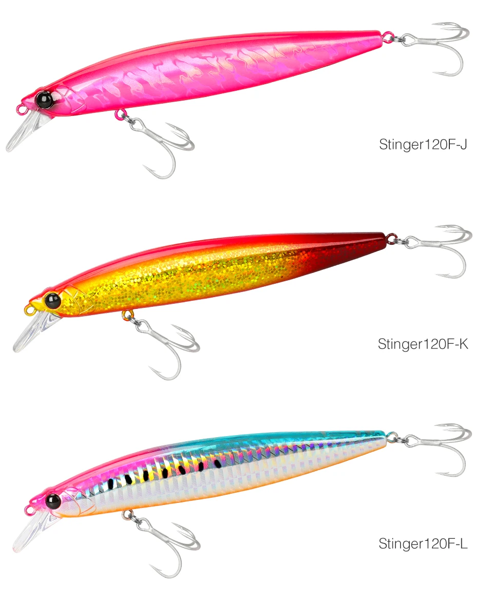 TSURINOYA Hot Sale Floating Minnow Fishing Lure STINGER 120F 120mm 19g Ultra-long Casting Saltwater Hard Baits