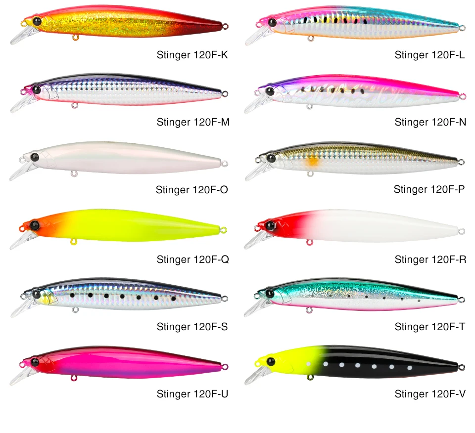 TSURINOYA Hot Sale Floating Minnow Fishing Lure STINGER 120F 120mm 19g Ultra-long Casting Saltwater Hard Baits