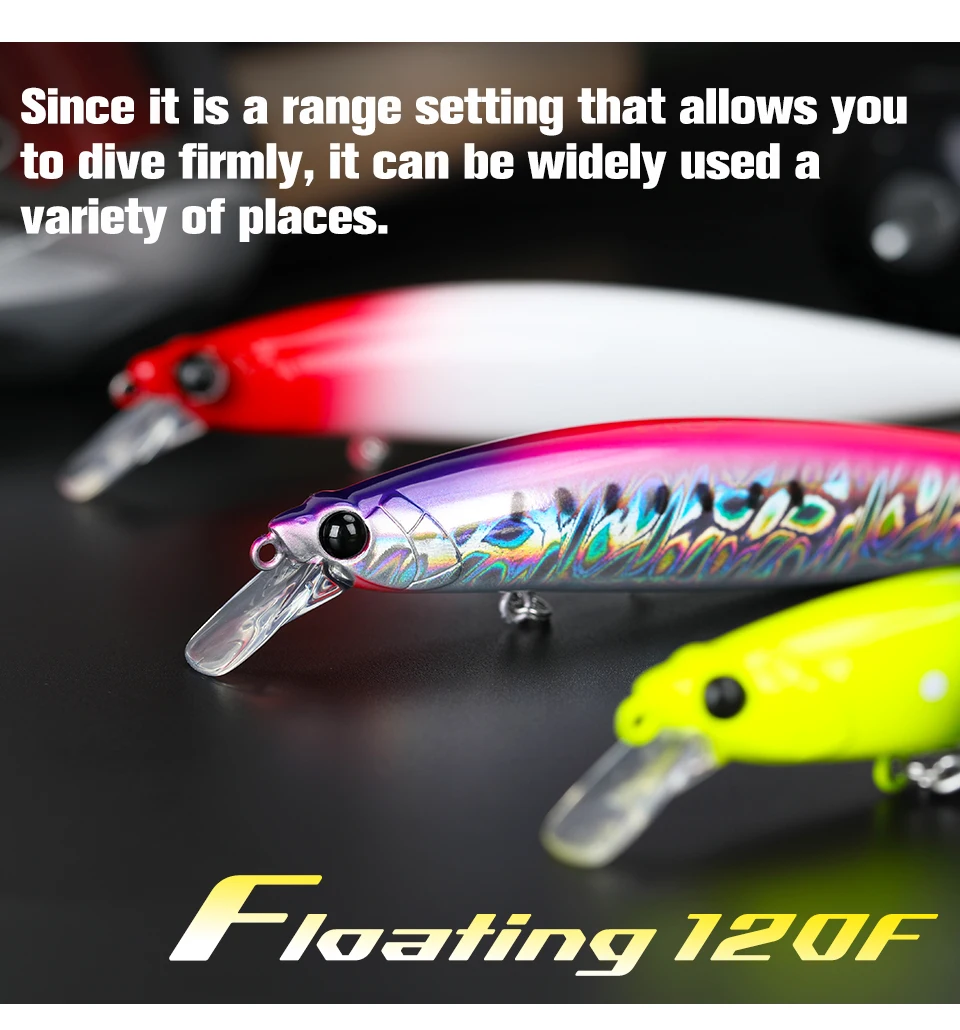 TSURINOYA Hot Sale Floating Minnow Fishing Lure STINGER 120F 120mm 19g Ultra-long Casting Saltwater Hard Baits