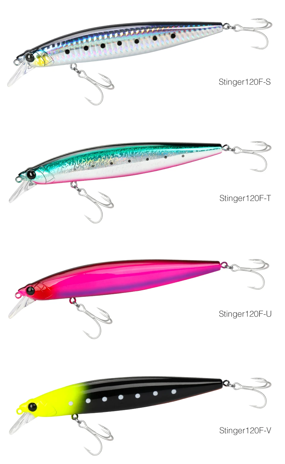 TSURINOYA Hot Sale Floating Minnow Fishing Lure STINGER 120F 120mm 19g Ultra-long Casting Saltwater Hard Baits