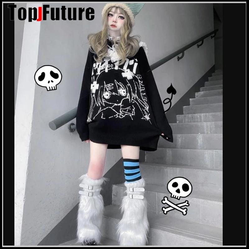 Women Spice Girl Harajuku Punk Black Furry Gothic Lolita Furry Leg Warmer Women Winter Warmer Foot Cover Y2K Girl Leg Warmers