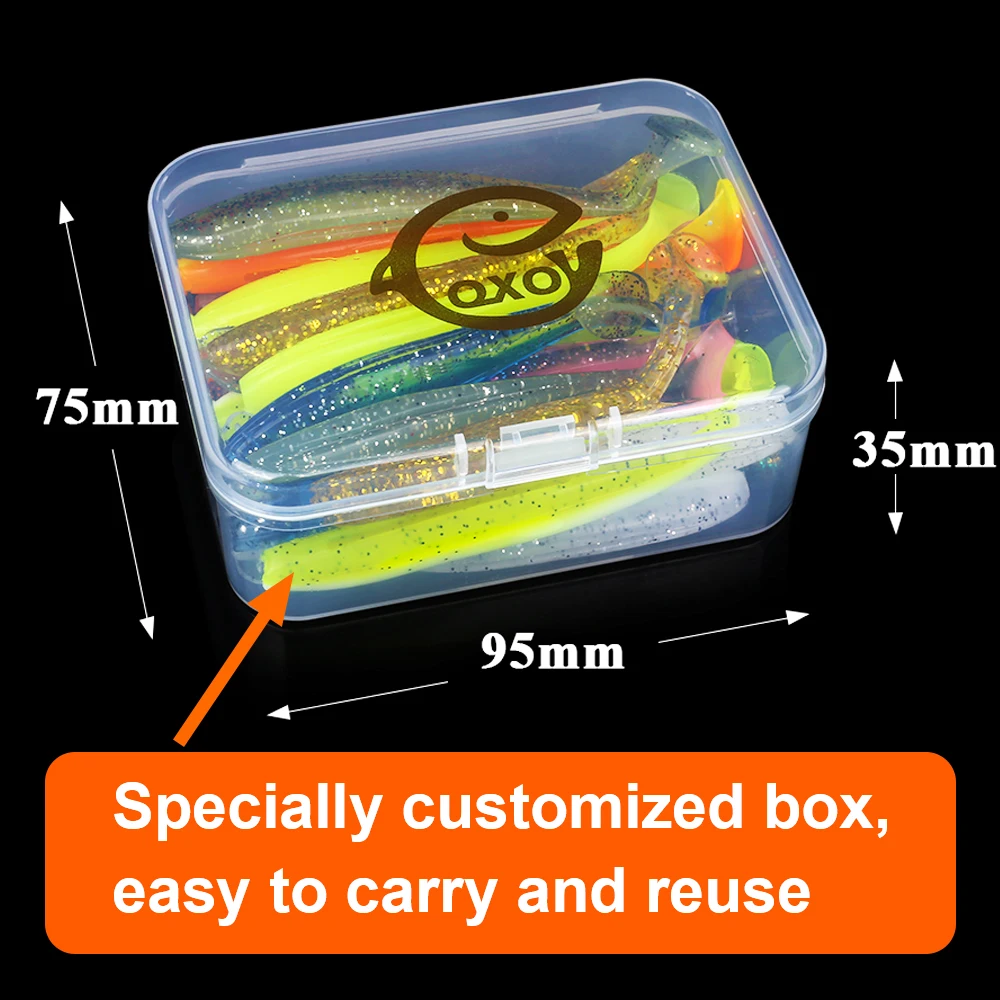 QXO Fishing Soft Lure Worm With Box Silicone Bait Swimbait Streamer Sea Fishing Spoon Lure 7cm 10cm Wobbler Set
